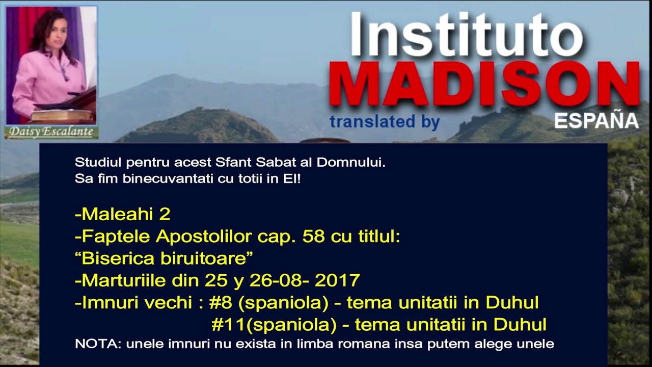 RO Daisy Escalante  30 05 2020  Inchinare si Studiul Sabatic